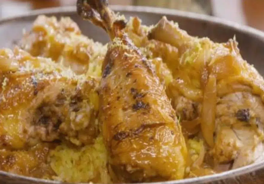 Poulet rôti avec riz safrané